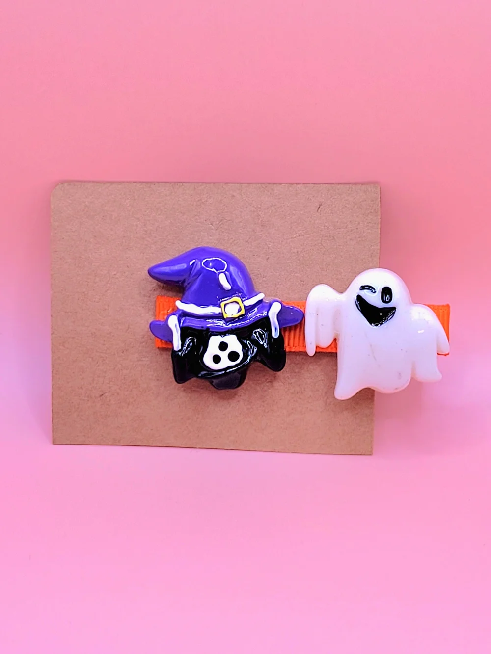 Handmade Halloween Character Hair Clips - Ghost, Skull, Owl, Witch